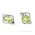 Boucle d&#39;oreille Peridot en argent sterling Gemstone 925